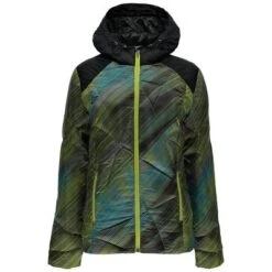 Spyder Bernese Down Jacket Women's -Spyder Ski Clothing Store 10738 GEO RAYS ACID PRBLK m