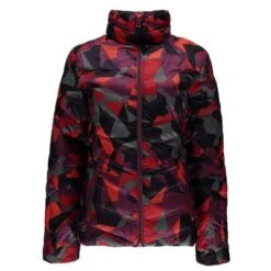Spyder Geared Synthetic Down Jacket Women's -Spyder Ski Clothing Store 18998 RED CAMO PRINT m