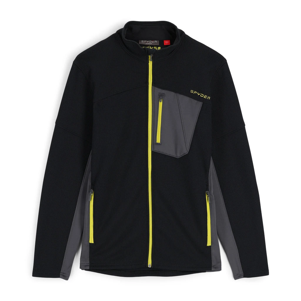 Spyder Mens Bandit Full Zip - Black Citron 1 Spyder Mens Bandit Full Zip - Black Citron