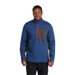 Spyder Mens Bandit Half Zip - Abyss Volcano -Spyder Ski Clothing Store 205028 415 1 cxvstg