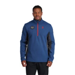 Spyder Mens Bandit Wengen Half Zip - Abyss Volcano -Spyder Ski Clothing Store 205338 415 1 xtg5fm