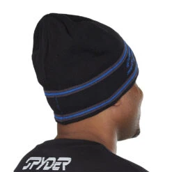 Spyder Mens Retro Logo Knit Hat - Black -Spyder Ski Clothing Store 217102 001 2 slyeho