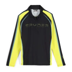 Spyder Mens Throwback Half Zip - Black Citron