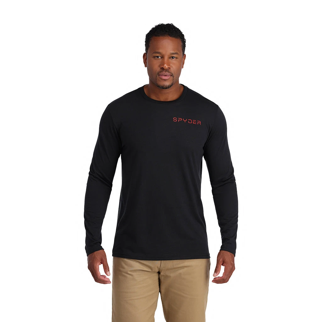 Mens Spyder Logo Tech Shirt - Black