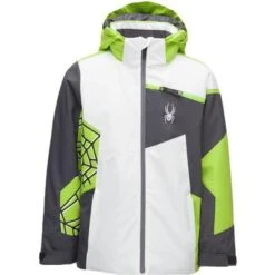 Spyder Challenger Jacket Boys' 9 Spyder Challenger Jacket Boys' -Spyder Ski Clothing Store 93229 WHITE m